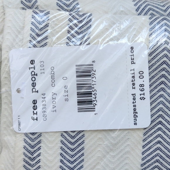 NEW Free People Hi Tyed Wide Leg Pant Ivory Stripe - Picture 8 of 11